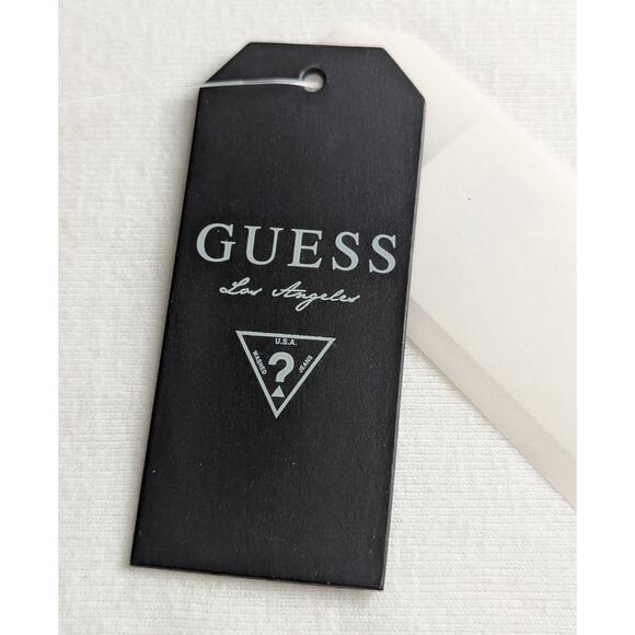 Guess NWT Black shimmer Wmns dress sz LBust36 Waist 30"knitWide V back Lined - Picture 5 of 13